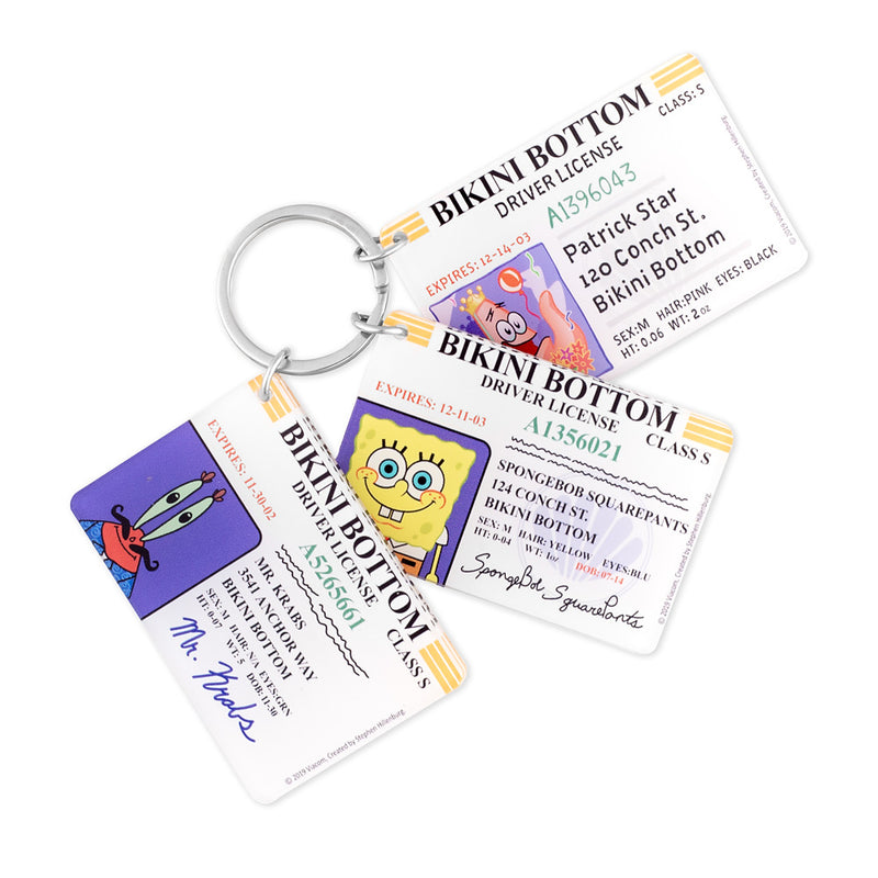 SpongeBob Bikini Bottom Drivers License Keychain Bundle