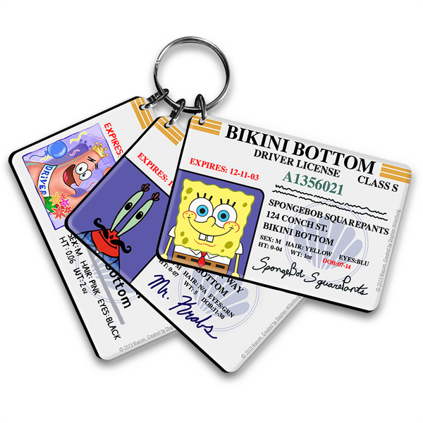 SpongeBob Bikini Bottom Drivers License Keychain Bundle