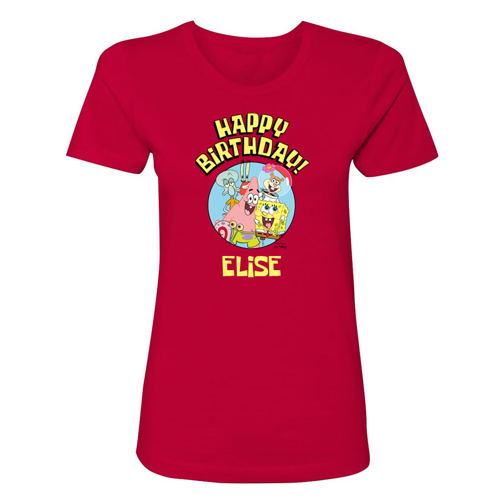 SpongeBob SquarePants Personalized Birthday Women s Short Sleeve T