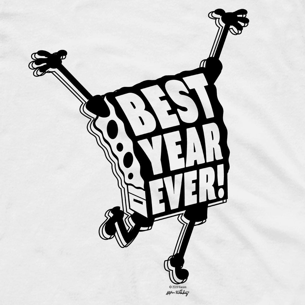 Spongebob Squarepants Best Year Ever Adult Short Sleeve T Shirt Spongebob Squarepants Shop 0490